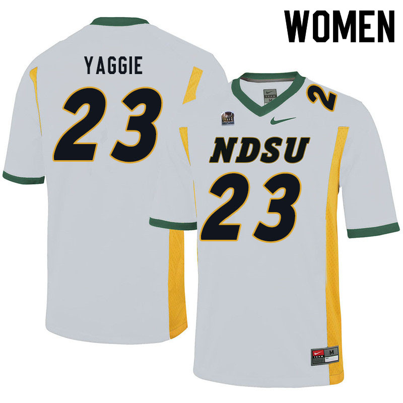 Women #23 Carson Yaggie North Dakota State Bison College Football Jerseys Sale-White